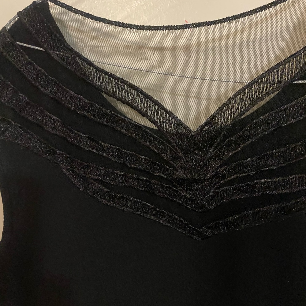 Chic Black Mesh Detail Top